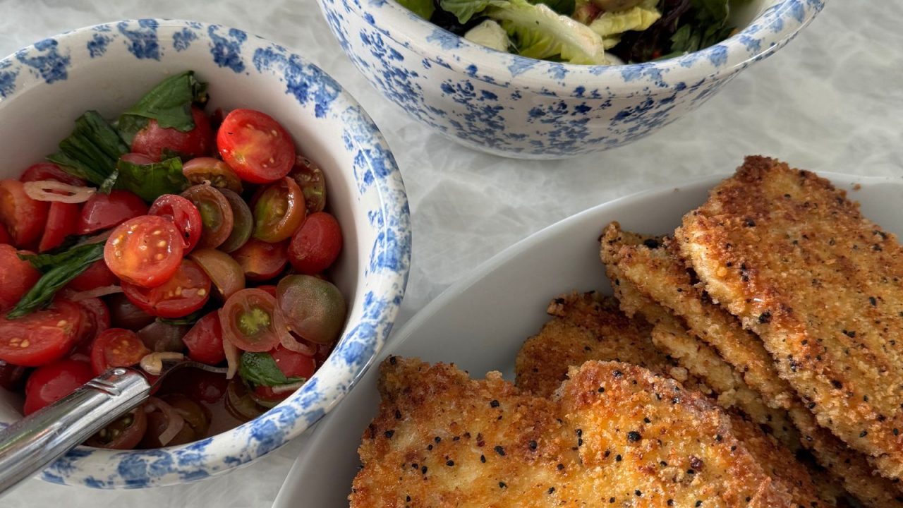 Panko Chicken Cutlets with Marinated Tomatoes Hyde Park Farmers' Market